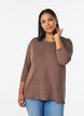 Jerseybluse med 3/4 &aelig;rmer, Brun, Model image number 0
