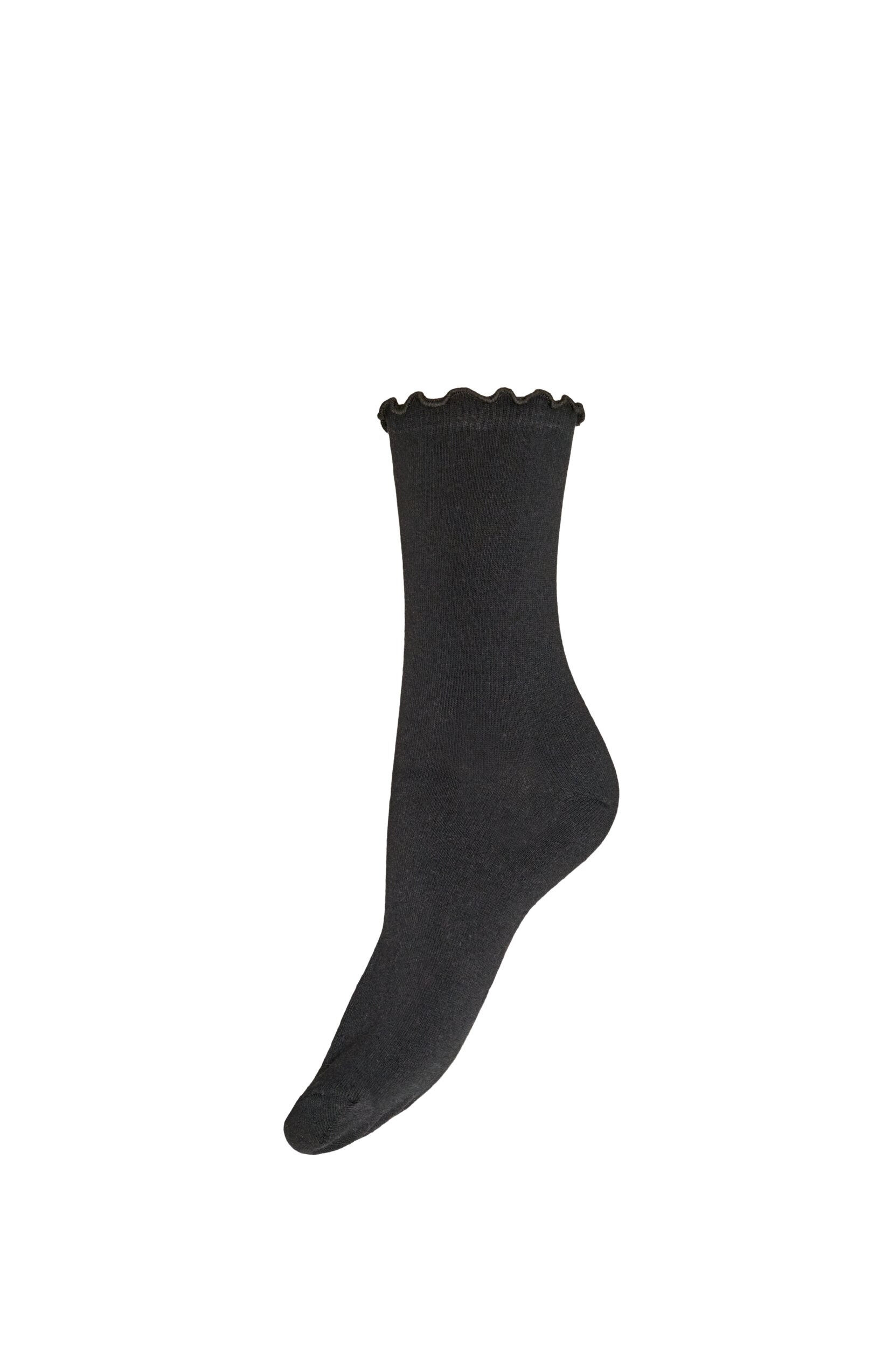 ZizziBomuldsstr&oslash;mper med b&oslash;lgekant, Sort, Packshot image number 0