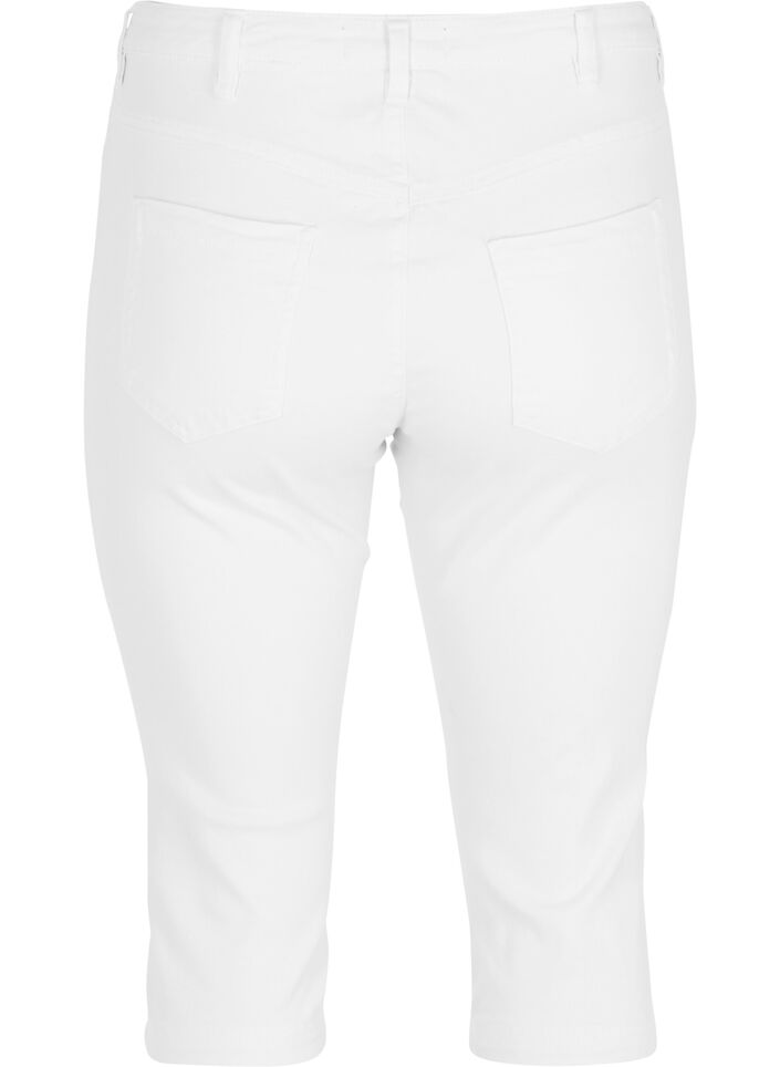 H&oslash;jtaljede Amy capri jeans med super slim fit, Hvid, Packshot image number 1