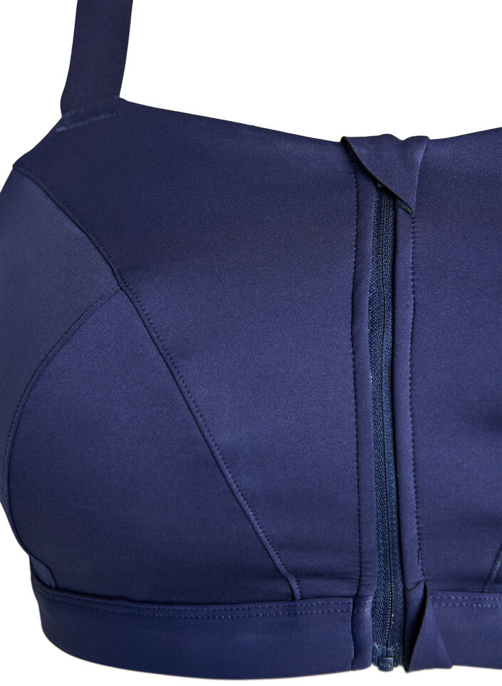 Sportsbh med frontlukning og h&oslash;j st&oslash;tte, Bl&aring;, Packshot image number 2