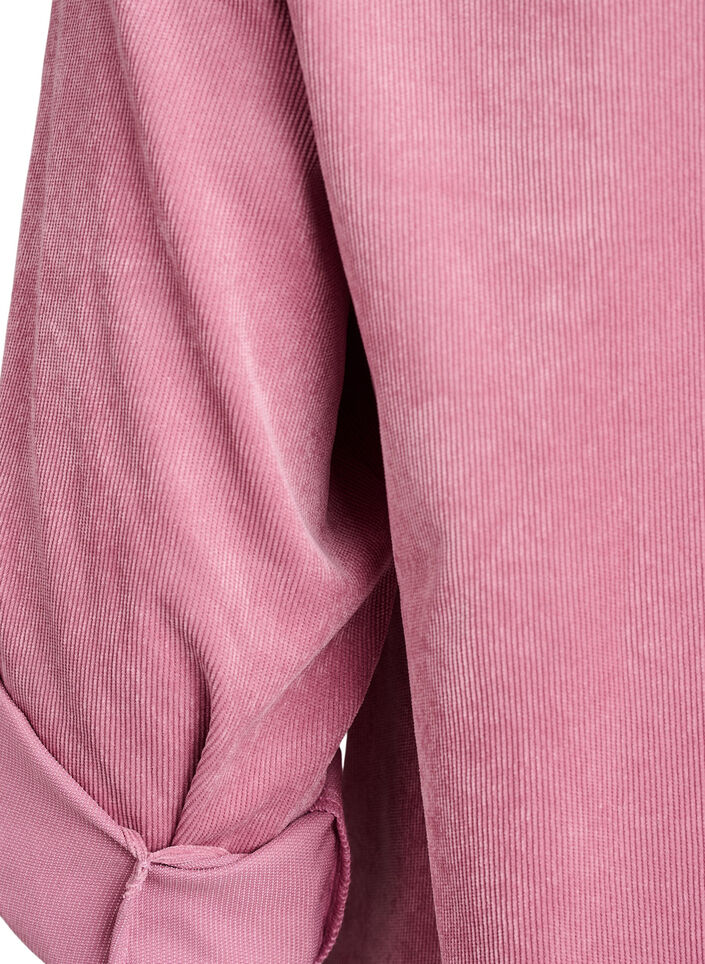 Fløjlskjole med lynlås og 3/4 ærmer, Lyserød, Packshot image number 3