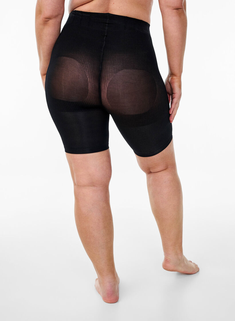 2-pak push-up shorts i 60 denier med shape-effekt, Sort, Model image number 1
