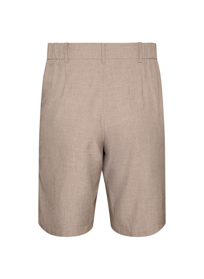 L&oslash;se bermudashorts med h&oslash;j talje, Brun, Packshot image number 1