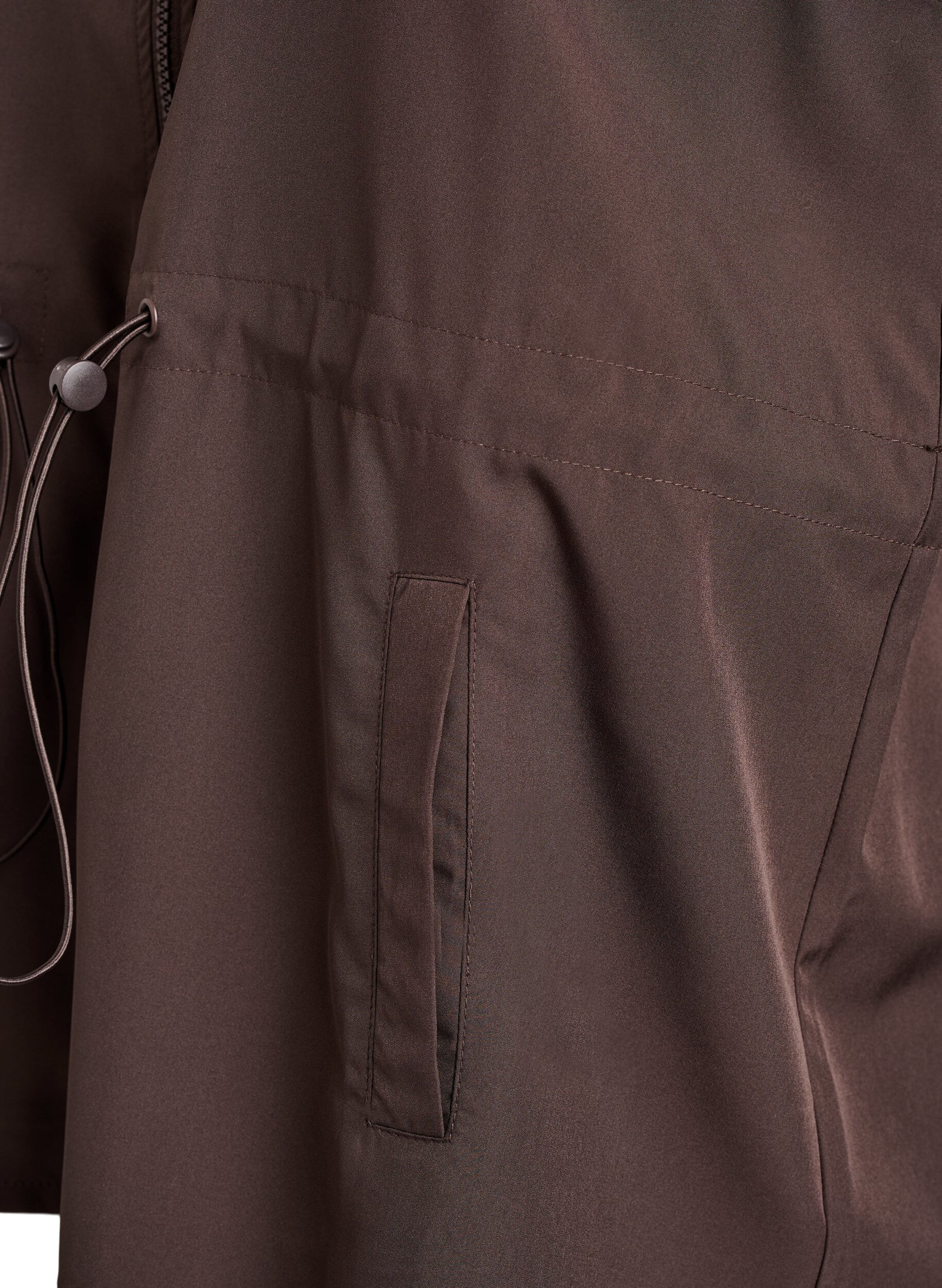 Zizzi &AElig;rmel&oslash;s vest med elastisk talje, Brun, Packshot image number 3