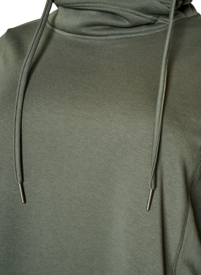 Sweatshirt med h&oslash;j krave og lommer, Gr&oslash;n, Packshot image number 2
