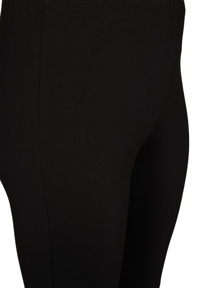 Viskose leggings med knapdetalje, Sort, Packshot image number 2