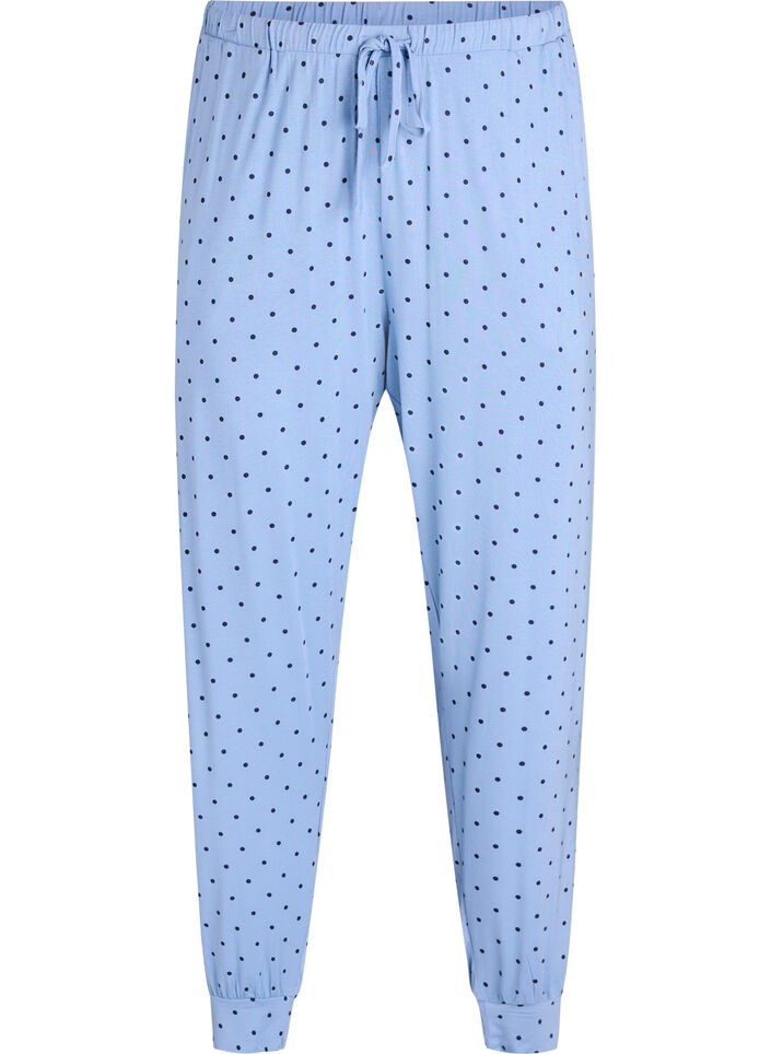 Natbukser i modal med h&oslash;j talje, Bl&aring;, Packshot image number 0