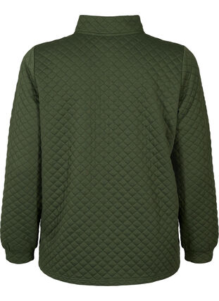 Quiltet sweatshirt med lynlås, Thyme, Packshot image number 1