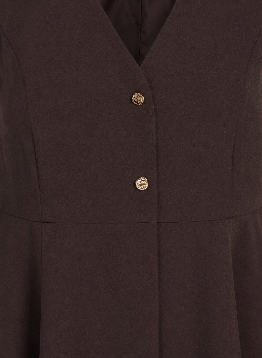 ZizziN&aring;lestribet vest med peplum, Brun, Packshot image number 2