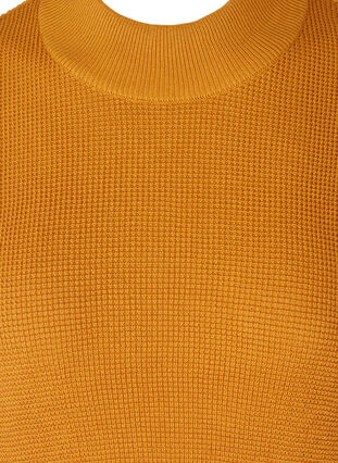 Kortærmet strik poncho med høj hals, Spruce Yellow, Packshot image number 2
