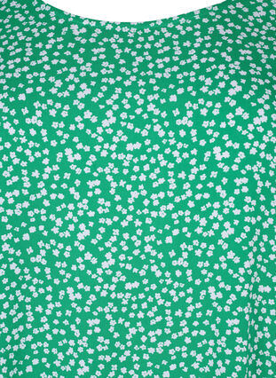 FLASH - Kortærmet bluse i viskose med print, Bright Green Wh.AOP, Packshot image number 2