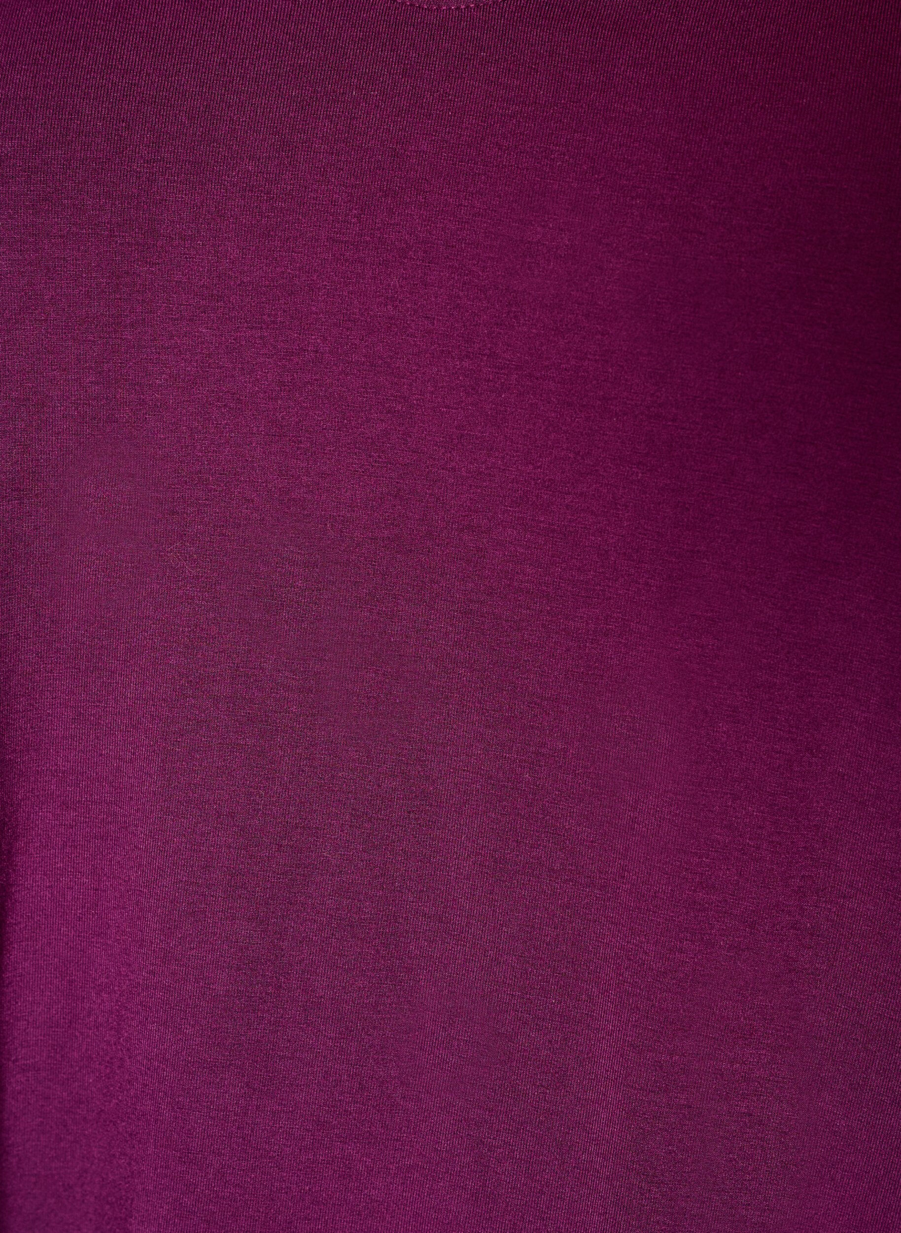 ZizziBasis T-shirt i viskose med V-hals, Lilla, Packshot image number 2