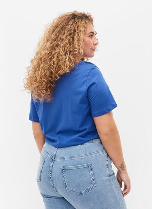 Bomulds t-shirt med tryk, Dazzling Blue Califo, Model image number 1