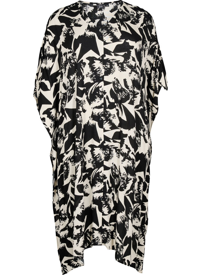 Kaftan strandkjole med knapper, Beige, Packshot image number 0