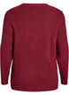 Meleret strikbluse med rund hals, R&oslash;d, Packshot image number 1