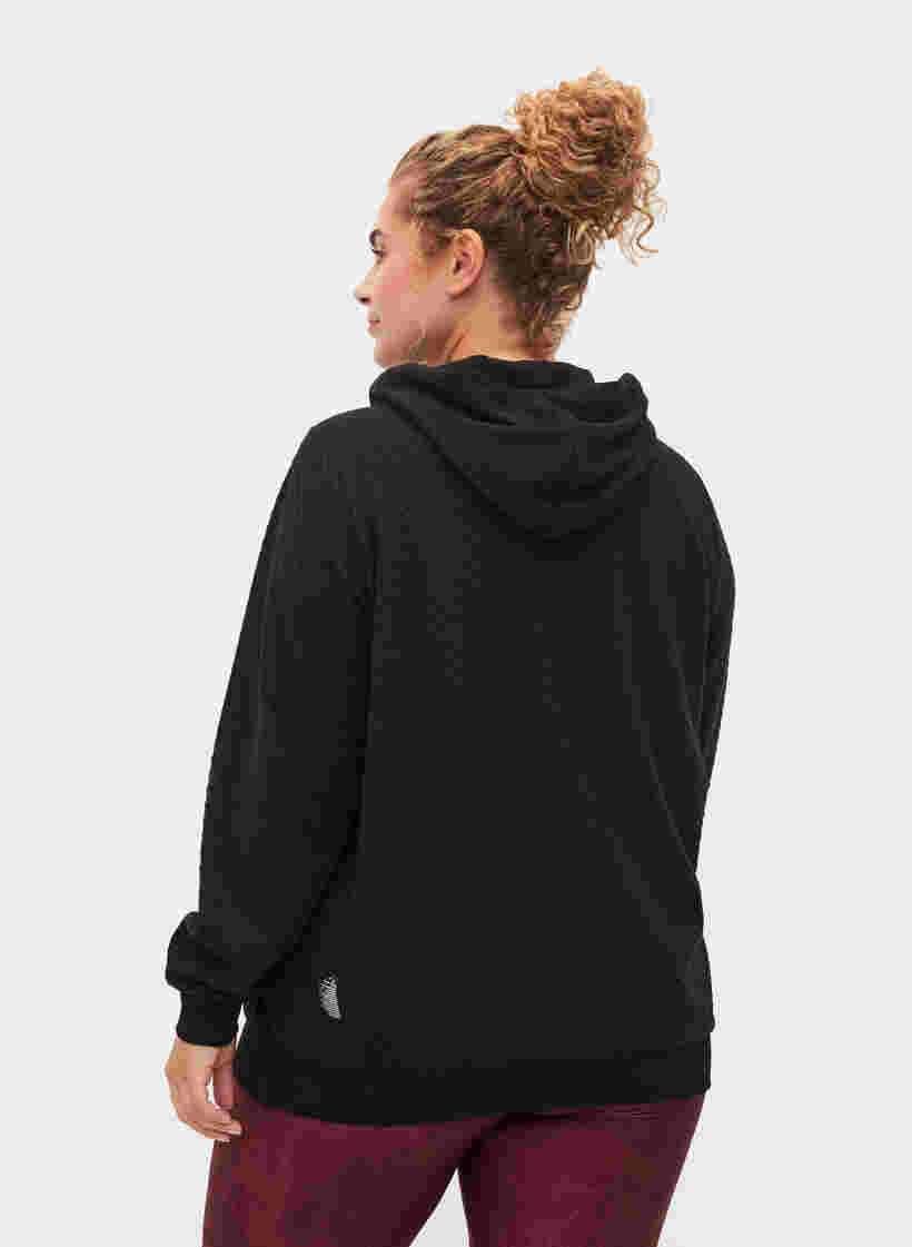 Struktureret sportscardigan med lynlås, Black, Model image number 1