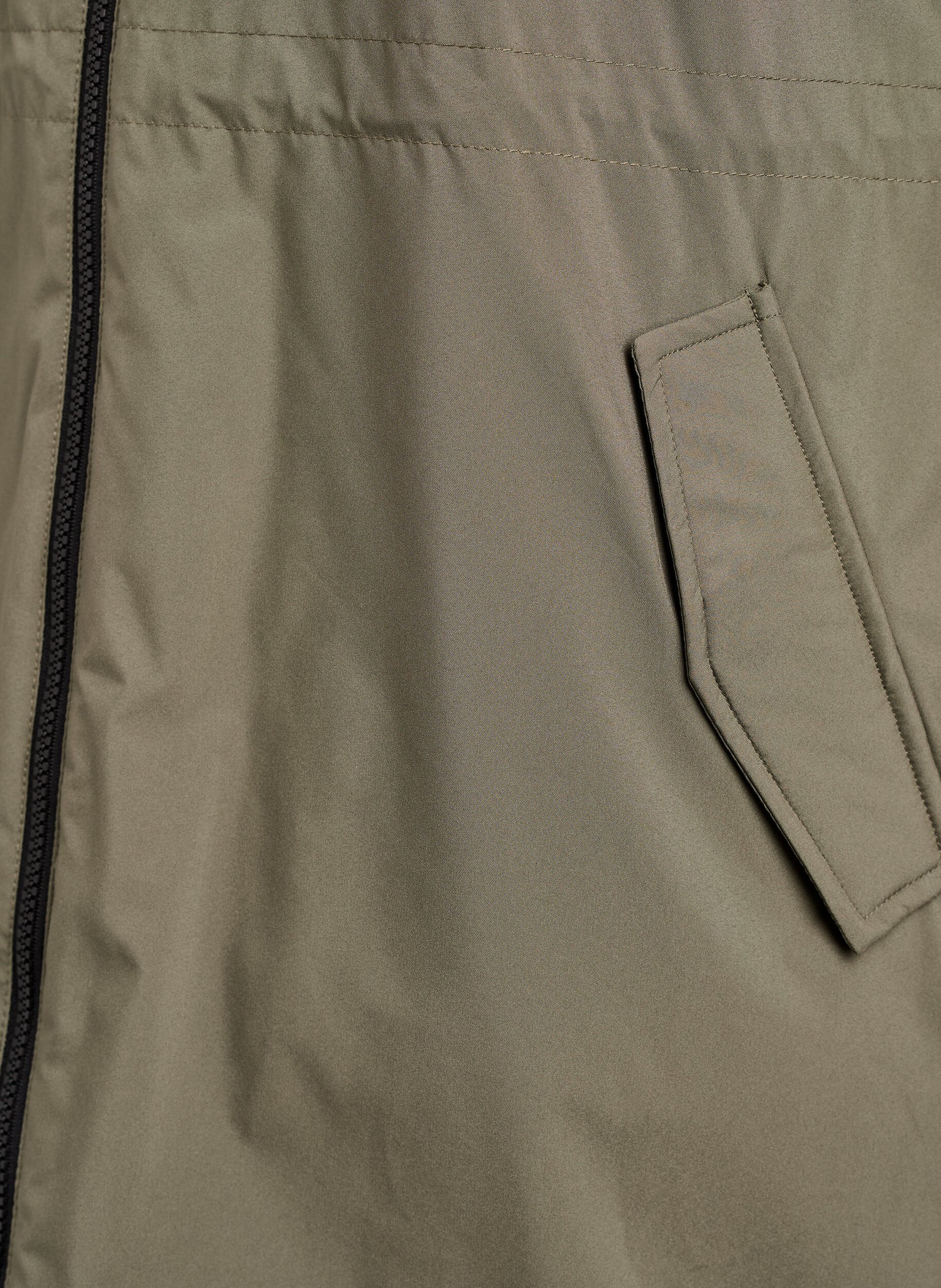 Zizzi Let vatteret parka med h&aelig;tte , Gr&oslash;n, Packshot image number 3