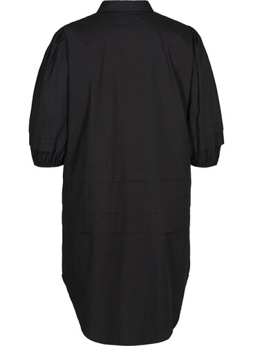 Skjortekjole i bomuld, Black, Packshot image number 1