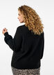 Strikcardigan med uld og knapper, Black Solid, Model image number 1