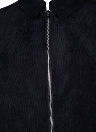 Fløjlskjole med lynlås og 3/4 ærmer, Black, Packshot image number 2