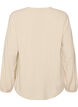 Viskosebluse med V-hals og lange &aelig;rmer, Beige, Packshot image number 1
