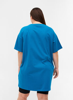Lang kortærmet t-shirt i bomuld, Fjord Blue, Model image number 1