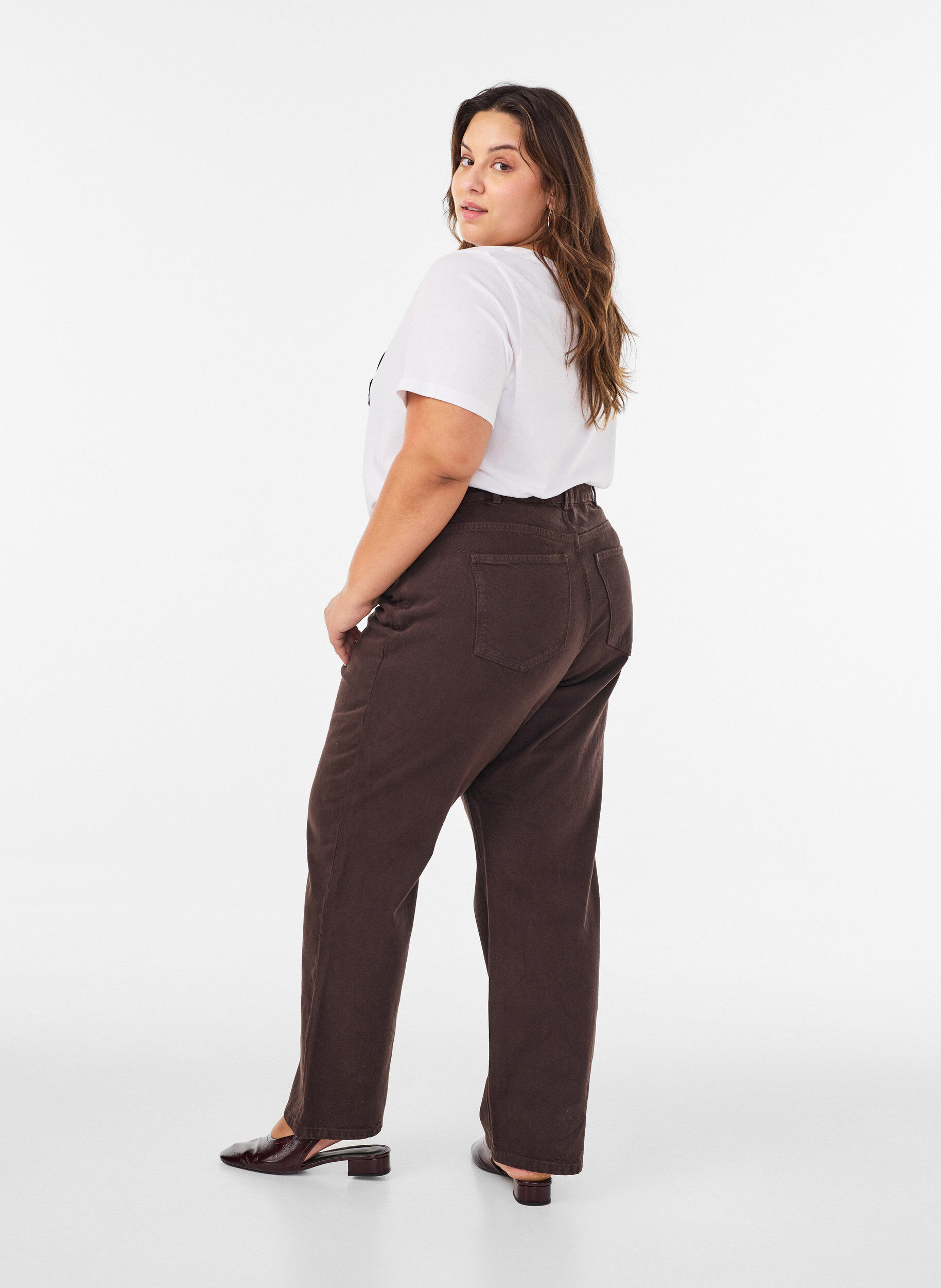 ZizziT-shirt i &oslash;kologisk bomuld med dekorativt motiv, Hvid, Model image number 2