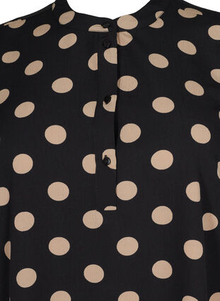FLASH - Printet tunika med korte ærmer, Black Brown Dot, Packshot image number 2
