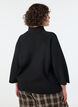 Strikbluse i viskoseblanding med rullekrave, Sort, Model image number 2