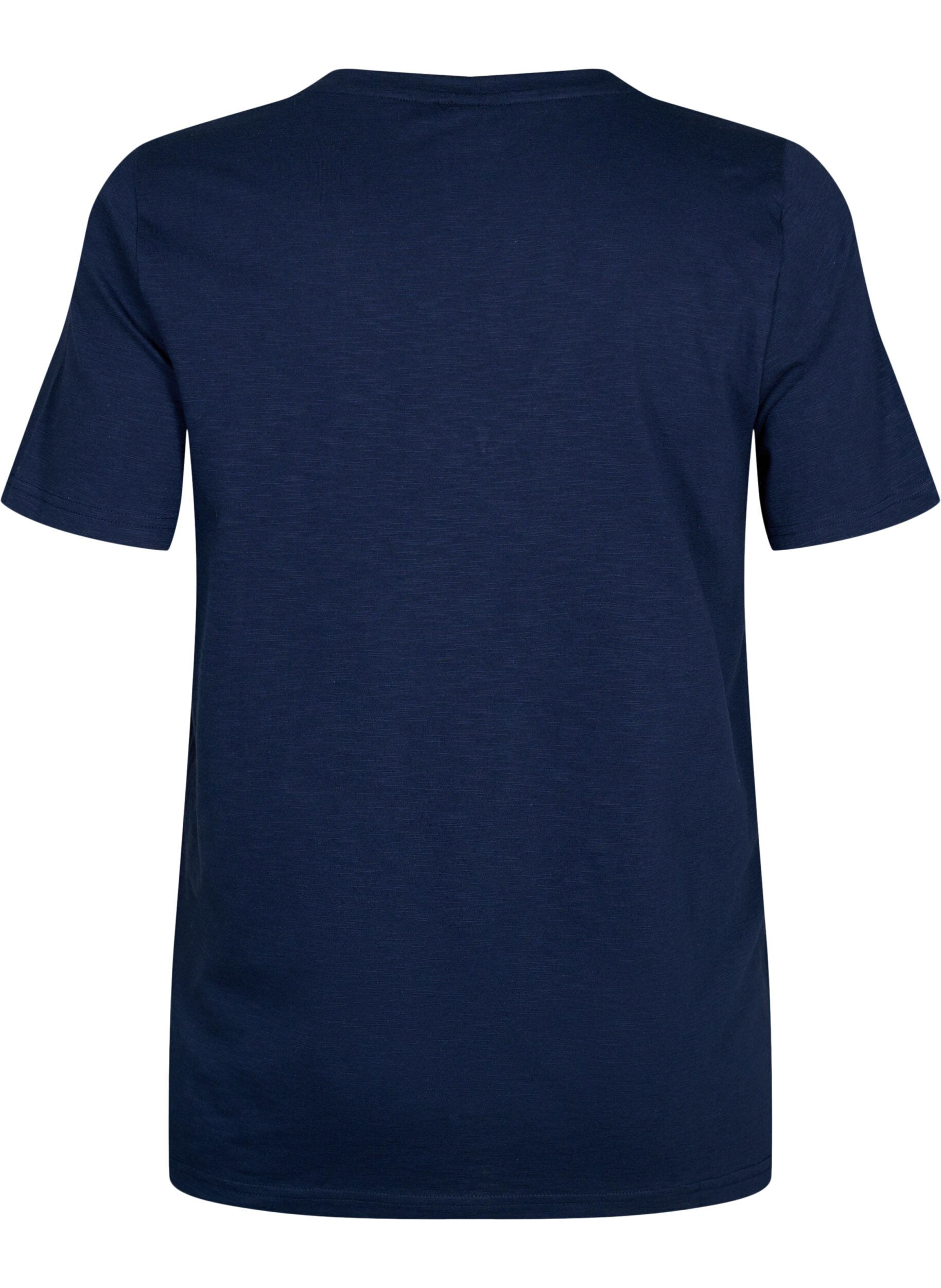 ZizziKort&aelig;rmet basis t-shirt med v-hals, Bl&aring;, Packshot image number 1
