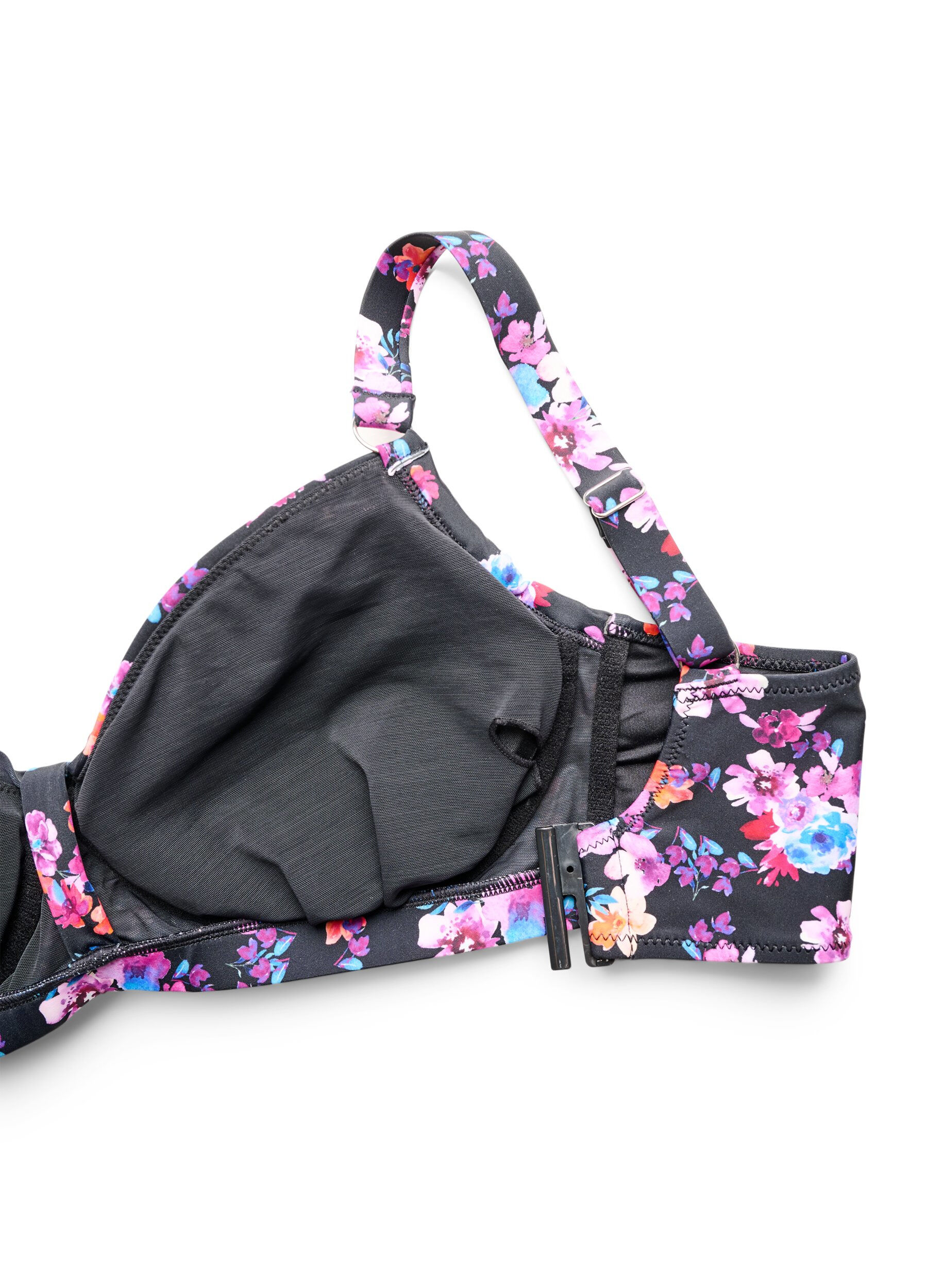 ZizziBikini bh med b&oslash;jle og m&oslash;nster, Lilla, Packshot image number 3