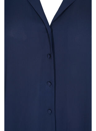 Skjorte med knaplukning og v-udskæring, Navy Blazer, Packshot image number 2