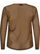 Meshbluse med lange &aelig;rmer, Brun, Packshot image number 1