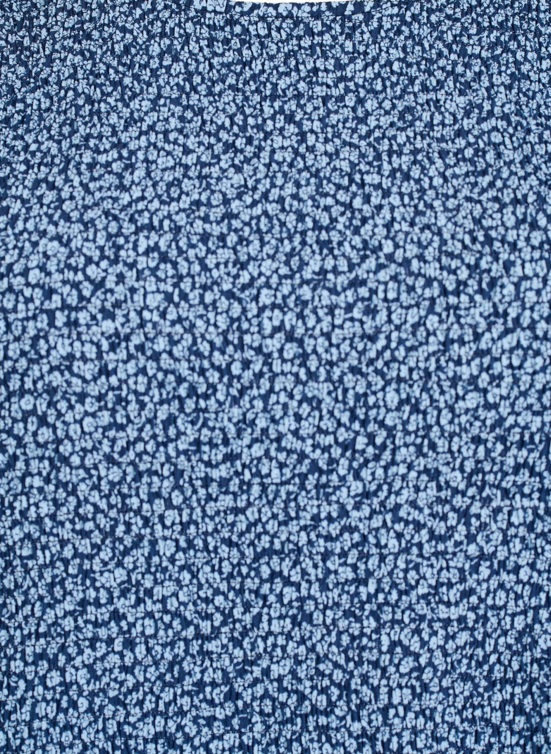 Zizzi Bluse med smockoverdel og blomsterprint, Bl&aring;, Packshot image number 2