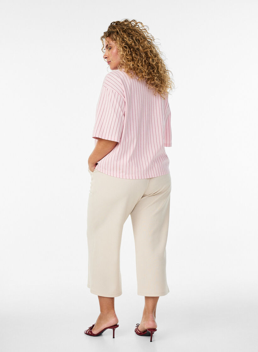 L&oslash;se bukser med 7/8 l&aelig;ngde, Beige, Model image number 1