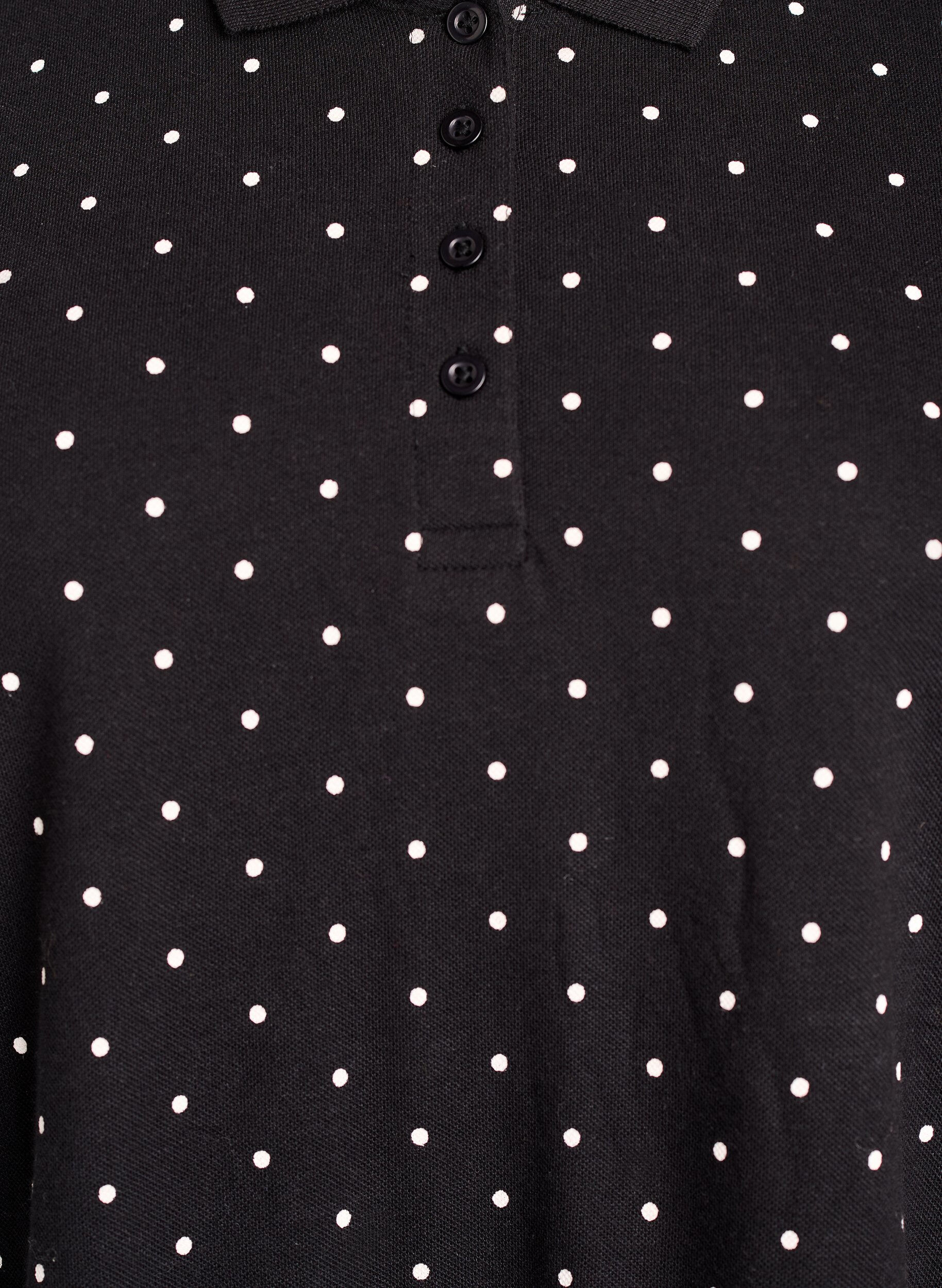 Zizzi Prikket poloshirt med korte &aelig;rmer, Sort, Packshot image number 2