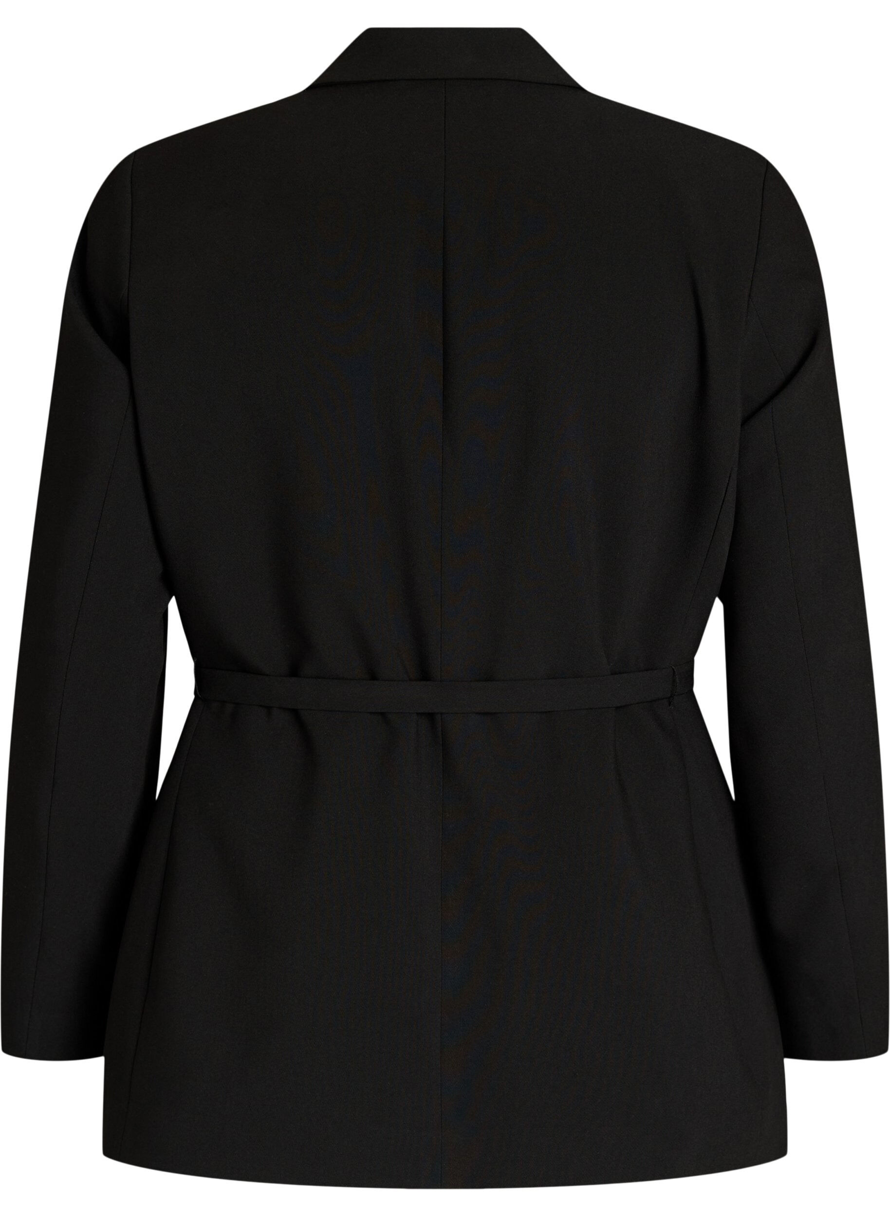 ZizziBlazer med aftageligt bindeb&aelig;lte, Sort, Packshot image number 1