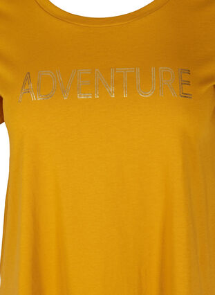 Økologisk bomulds t-shirt med a-form og tryk, Harvest Gold, Packshot image number 2