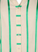 Stribet skjortebluse i bomuld med flæsekrave, Beige Green Stripe, Packshot image number 2