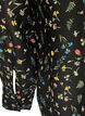 Bluse med all-over print og kort knapstolpe, Sort, Packshot image number 3