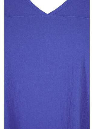 Kortærmet kjole i bomuld, Dazzling Blue, Packshot image number 2