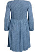 Kjole med smock-overdel og sm&aring;blomstret m&oslash;nster, Bl&aring;, Packshot image number 1