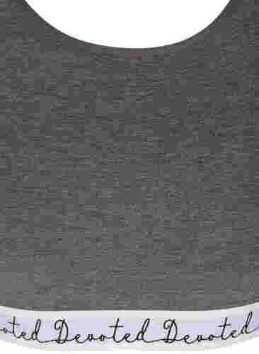 Meleret bh med rund halsudskæring, Dark Grey Melange, Packshot image number 2