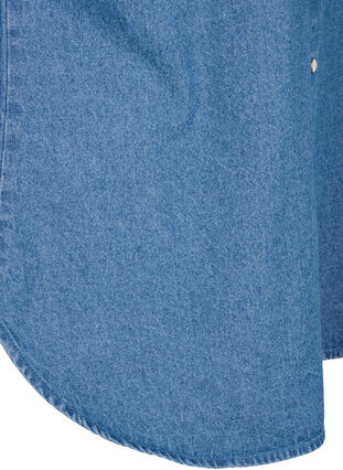Langærmet denimskjorte med brystlomme, Light Blue Denim, Packshot image number 3