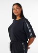 Nat T-shirt i modal med kontrastb&aring;nd, Sort, Model image number 0