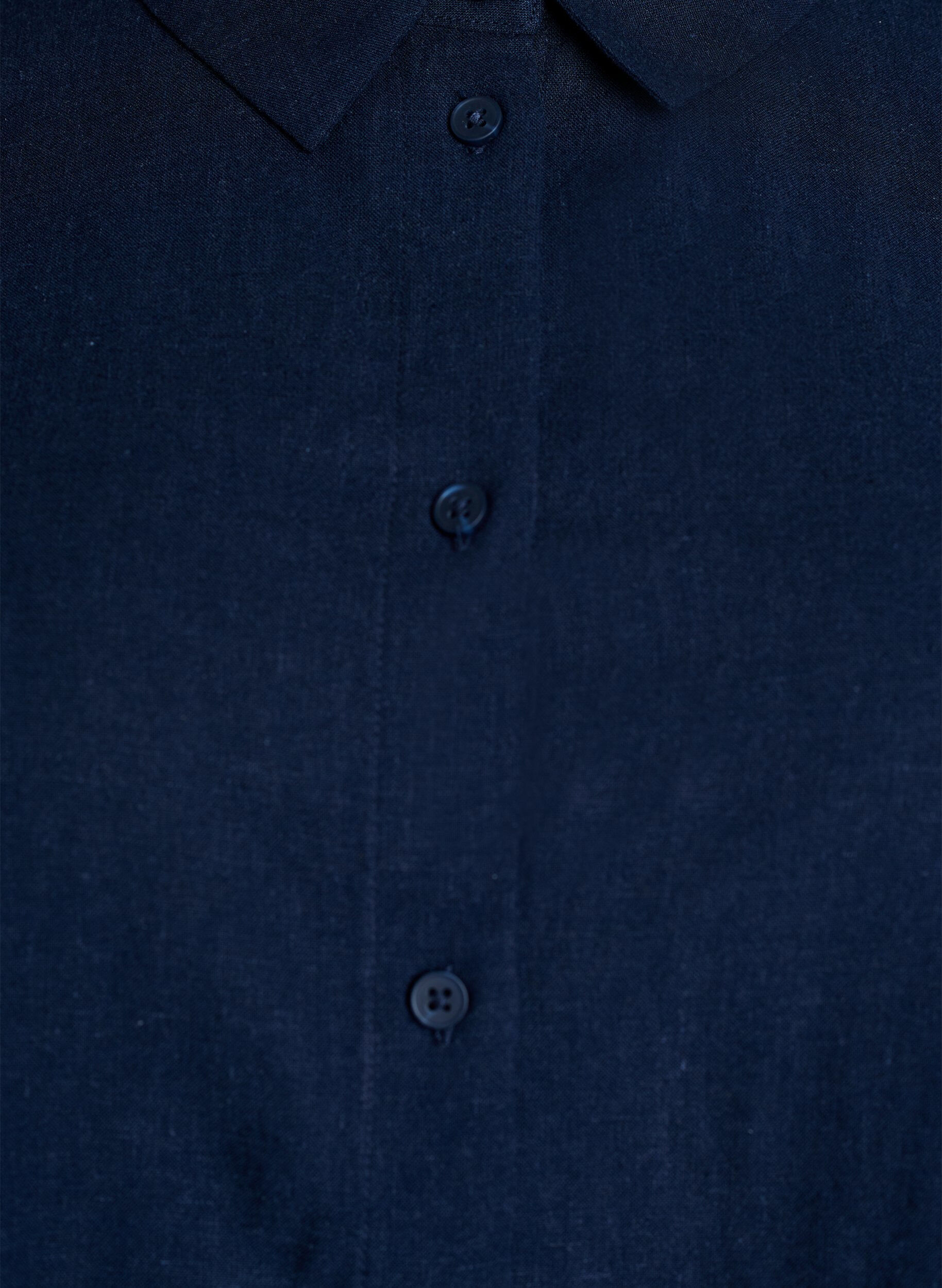 Zizzi Kort&aelig;rmet skjorte i h&oslash;r og viskose, Bl&aring;, Packshot image number 2