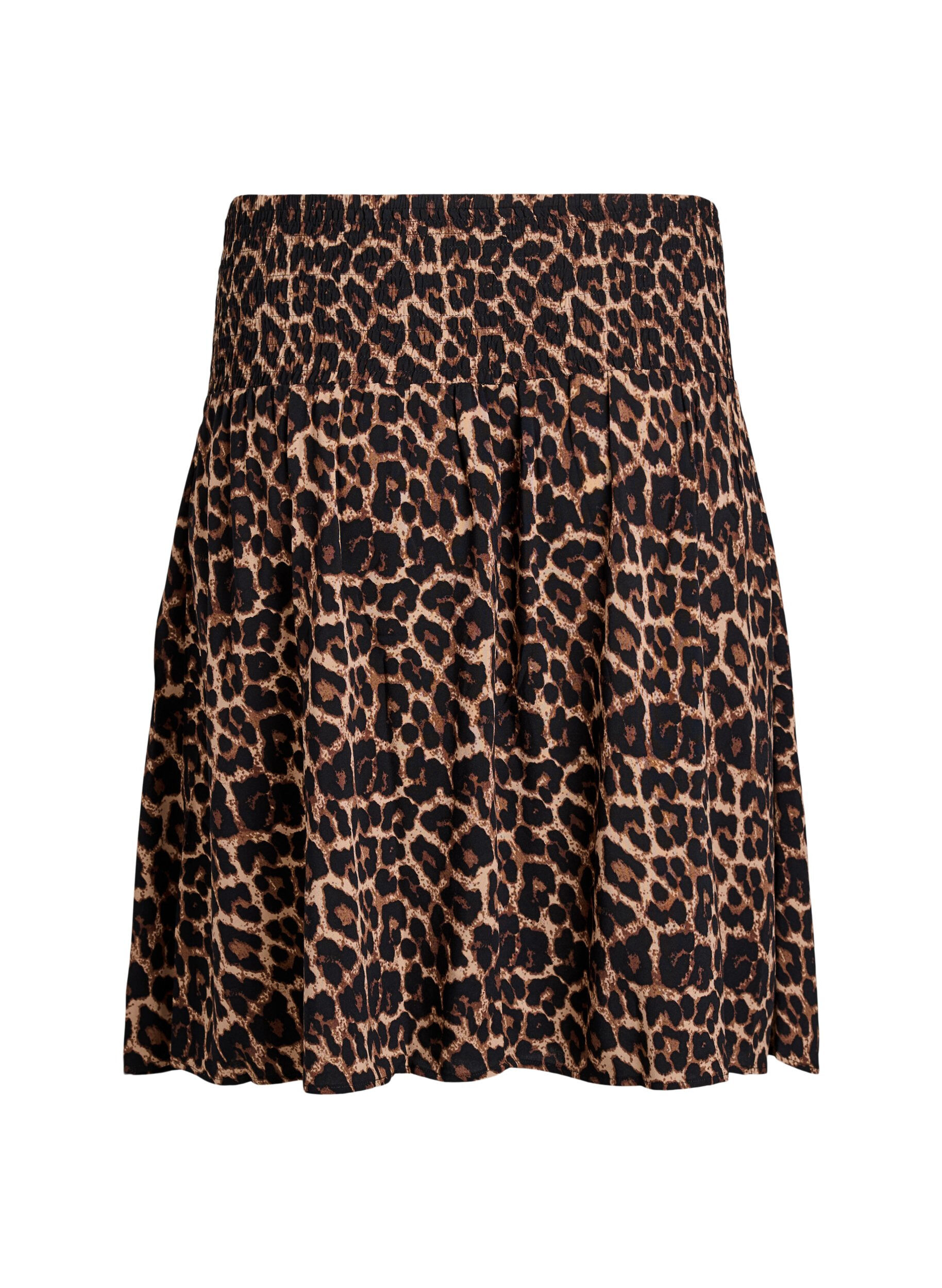 Zizzi Kort nederdel med smocktalje, Brun, Packshot image number 1