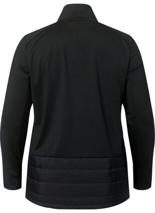 Sportscardigan med quilt og lynlås, Black, Packshot image number 1