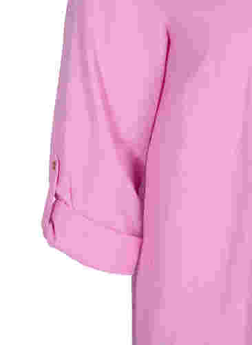 Kjole med v-udskæring og krave, Begonia Pink, Packshot image number 3