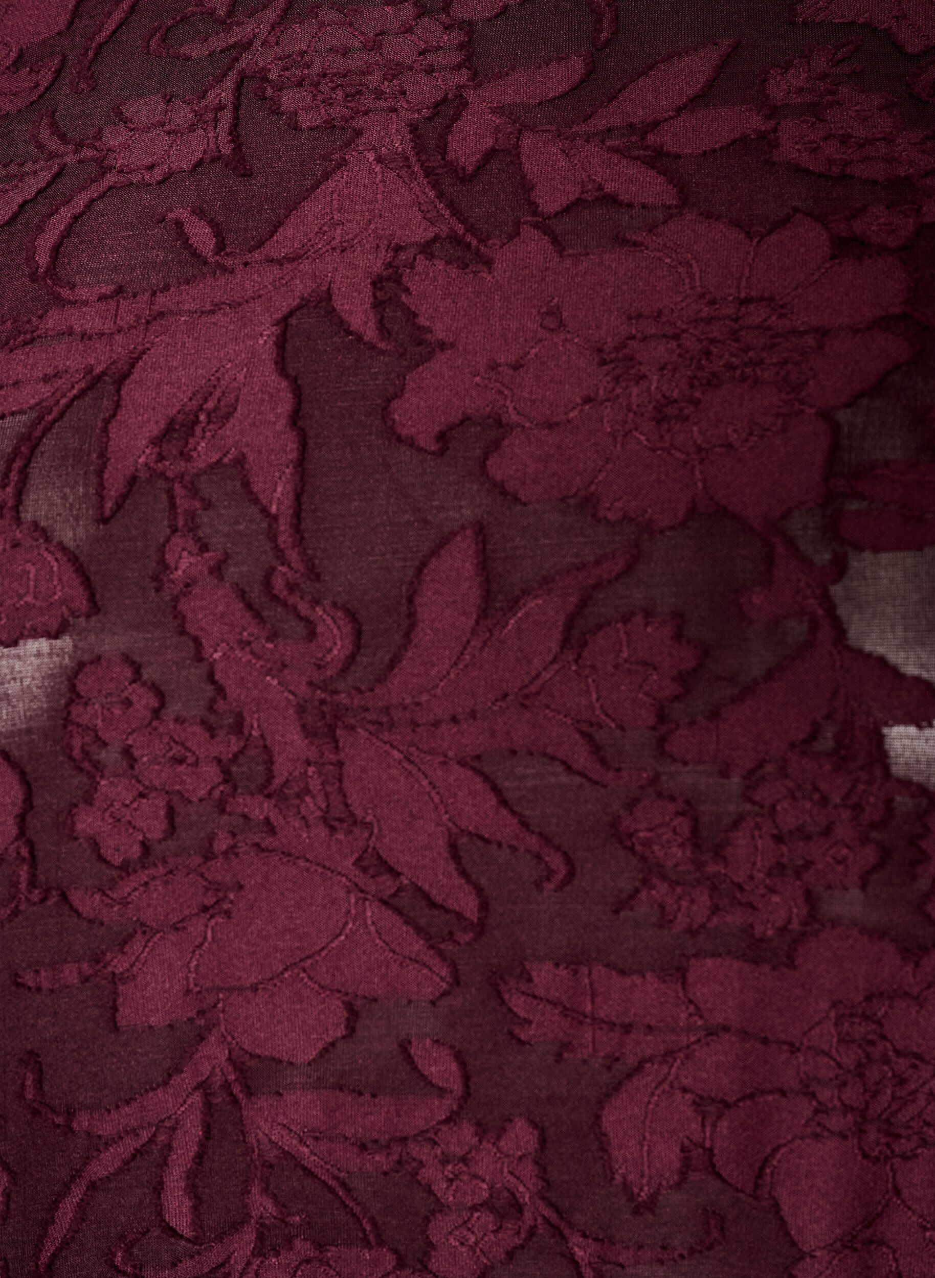 ZizziTransparent bluse med blomsterstruktur og lange &aelig;rmer, R&oslash;d, Packshot image number 2